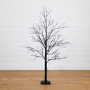 5' Pre-Lit Halloween Black Twig Artificial Tree with 240 Orange & Purple LED Lights