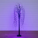 5’ Pre-Lit Halloween Black Willow Artificial Fall Tree with 144 Orange & Purple LED Lights