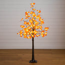 5' Pre-Lit Minimalist Autumn Maple Artificial Fall Tree with 96 Warm White LED Lights