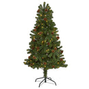 5' Rocky Mountain Spruce Artificial Christmas Tree with Pinecones and 100 Clear LED Lights