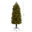 5’ Slim Colorado Mountain Spruce Artificial Christmas Tree with 250 (Multifunction) Lights with Instant Connect