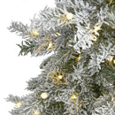 5’ Slim Flocked Nova Scotia Spruce Artificial Christmas Tree with 150 Warm White LED Lights and 433 Bendable Branches