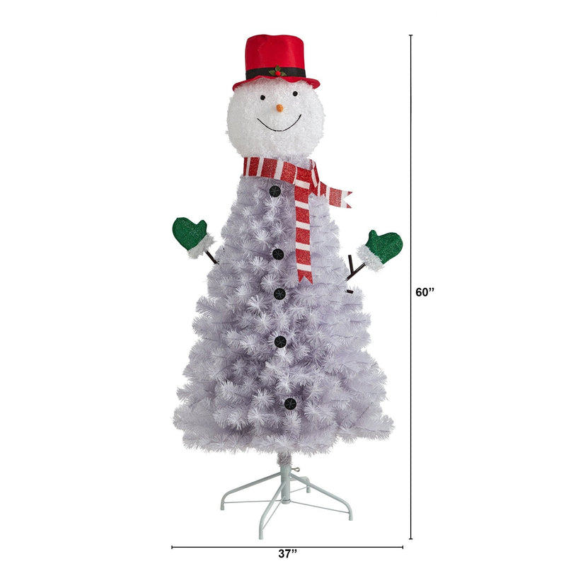 5’ Snowman Artificial Christmas Tree with 408 Bendable Branches