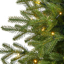 5’ Swedish Fir Artificial Christmas Tree with 160 Warm White LED Lights and 403 Bendable Branches in Tower Planter