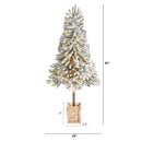 5' Winter Flocked Leaning Christmas Tree Pre-Lit