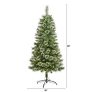 5’ Wisconsin Slim Snow Tip Pine Artificial Christmas Tree with 150 Clear LED Lights