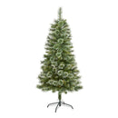 5’ Wisconsin Slim Snow Tip Pine Artificial Christmas Tree with 298 Bendable Branches