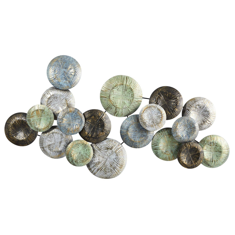 5’ x 2.5’ Embossed Metal Disc Wall Art Decor