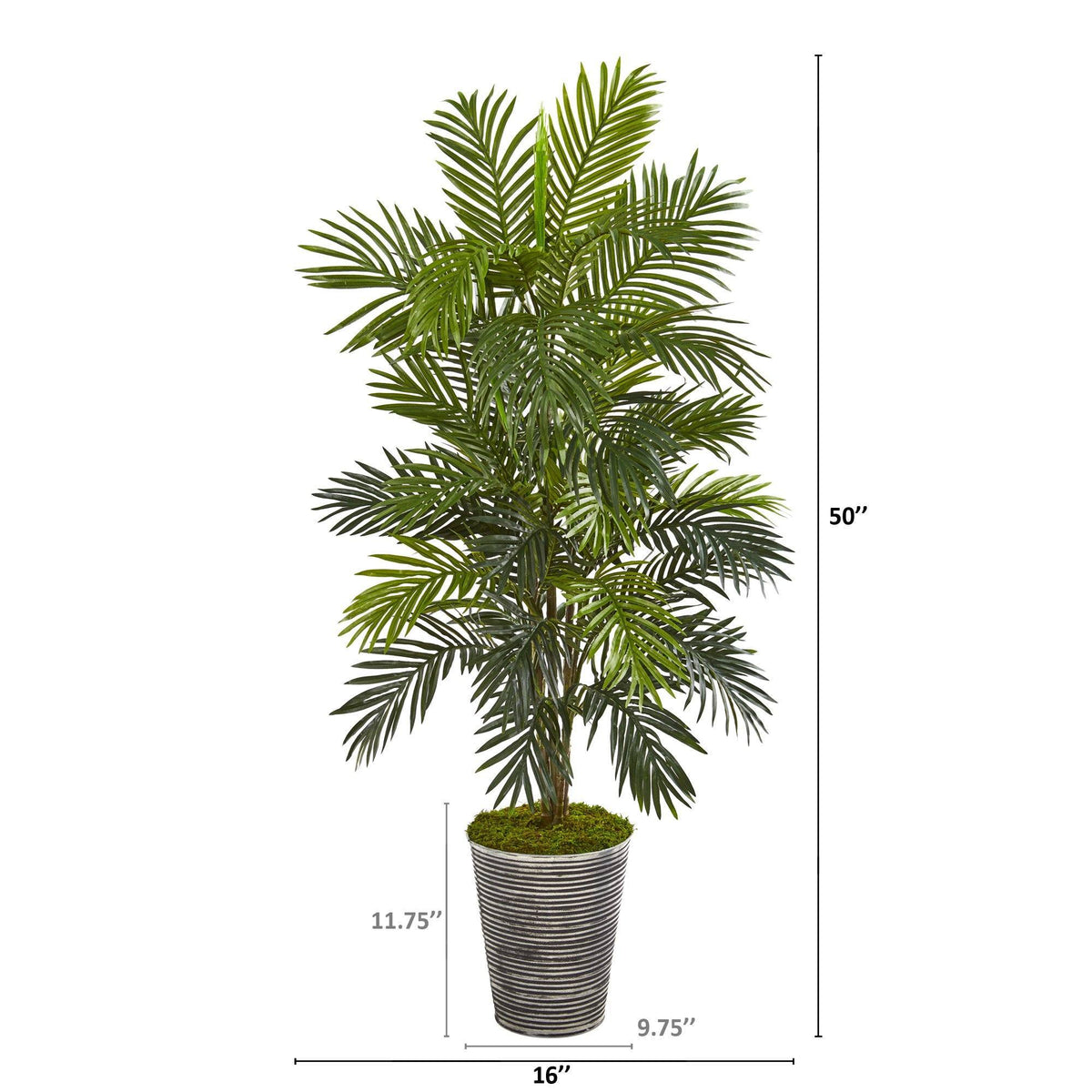 50” Areca Palm Artificial Plant in Tin Planter, photo 2 of 2