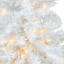 50” White Artificial Christmas Tree with 100 Clear LED Lights in Charcoal Planter