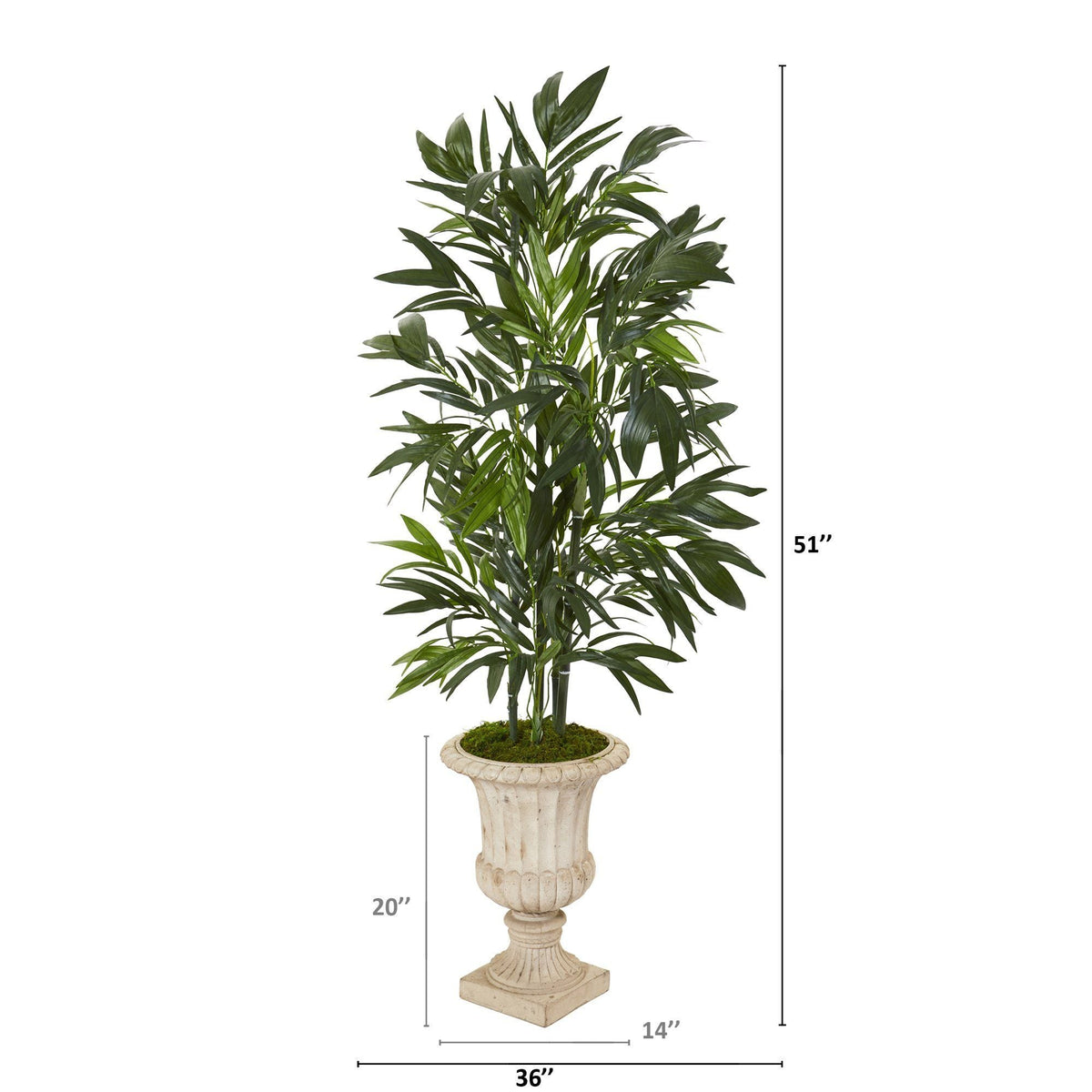51” Bamboo Palm Artificial Tree in Sand Finished Urn, photo 2 of 2