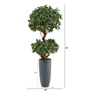 51” Sweet Bay Double Ball Topiary Artificial Tree in Gray Planter