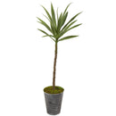 51” Yucca Artificial Plant in Decorative Tin Planter