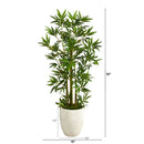 52” Bamboo Palm Artificial Tree in White Planter