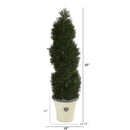 52” Double Pond Cypress Spiral Topiary Artificial Tree in Planter (Indoor/Outdoor)