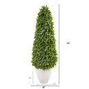 52” Eucalyptus Topiary Artificial Tree in White Planter (Indoor/Outdoor)