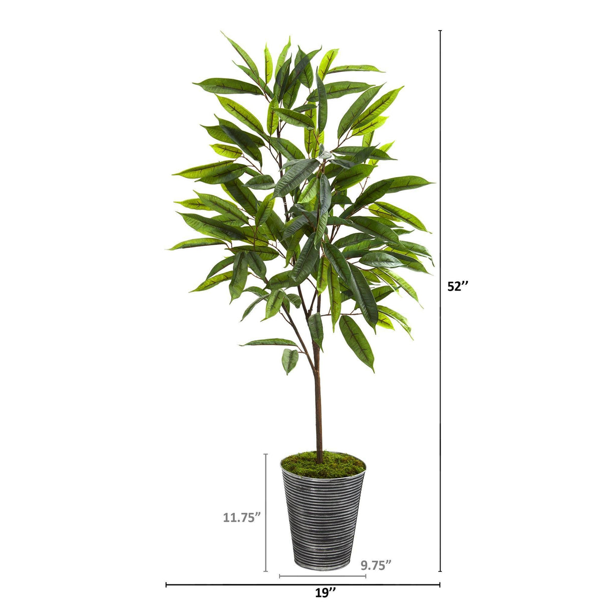 52” Ficus Artificial Plant in Planter with Black Pattern, photo 2 of 2