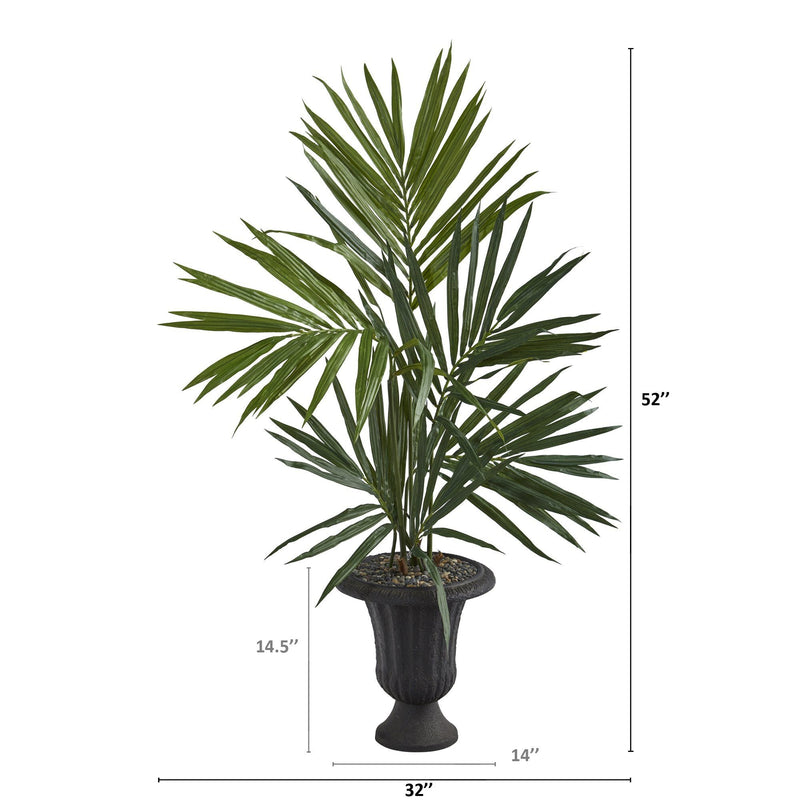 52” Kentia Artificial Palm Tree in Charcoal Urn, photo 2 of 3