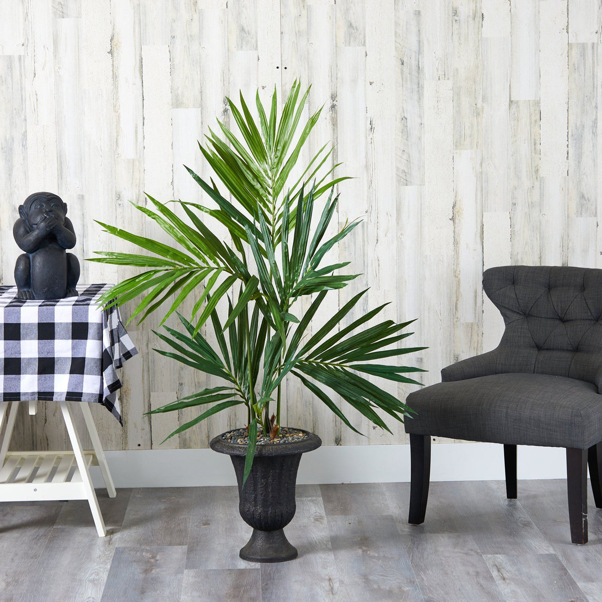 52” Kentia Artificial Palm Tree in Charcoal Urn, photo 3 of 3