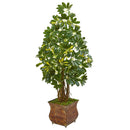 52” Schefflera Artificial Tree in Brown Metal Planter