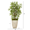 53” Bamboo Artificial Tree in Country White Planter