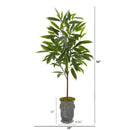 53” Ficus Artificial Plant in Vintage Metal Planter