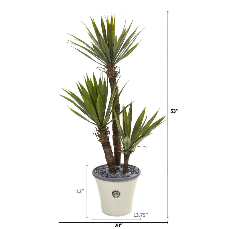 53” Yucca Artificial Tree in Decorative Planter, photo 2 of 2