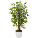 54” Bamboo Artificial Tree in White Tin Planter