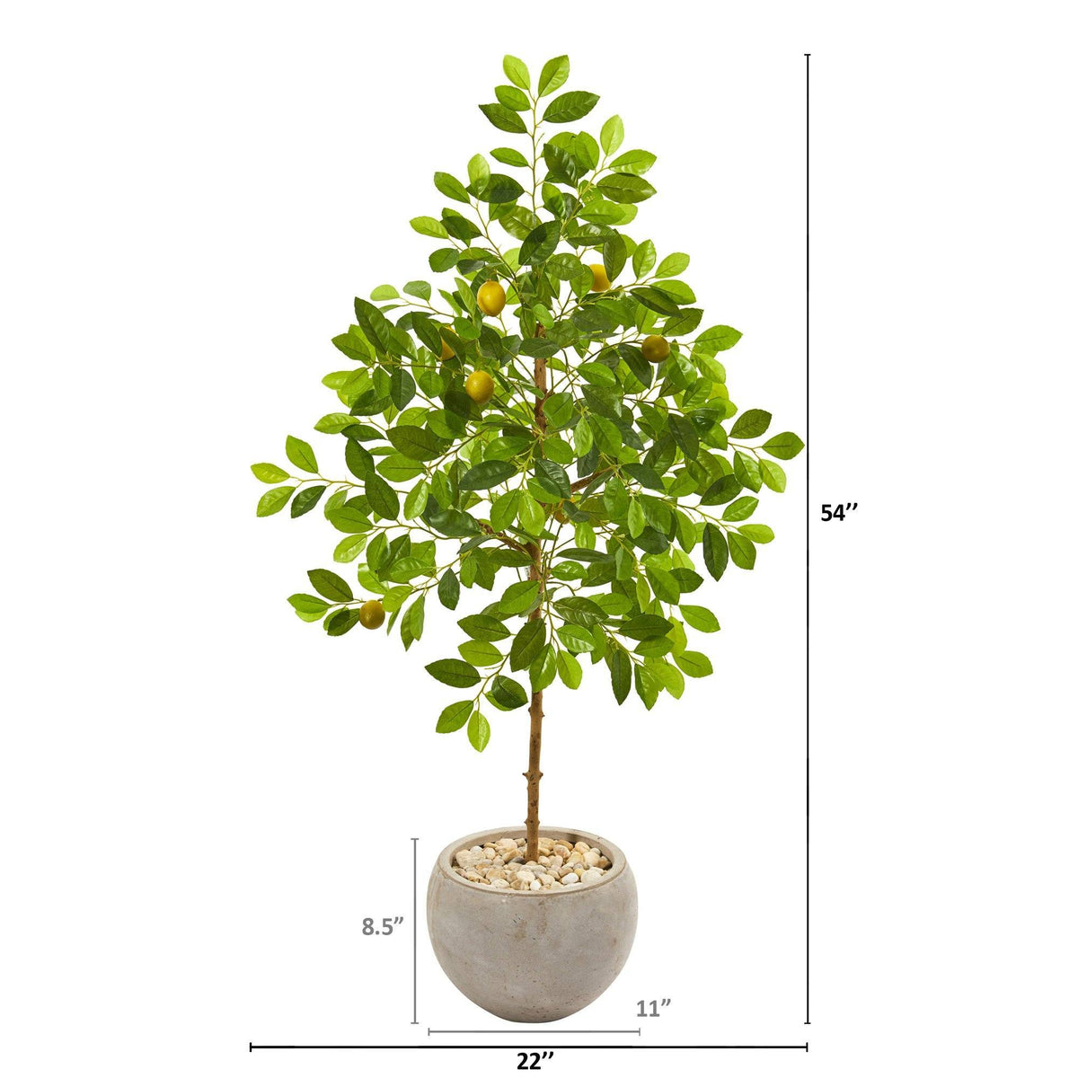 54” Lemon Artificial Tree in Sand Colored Planter, photo 2 of 2
