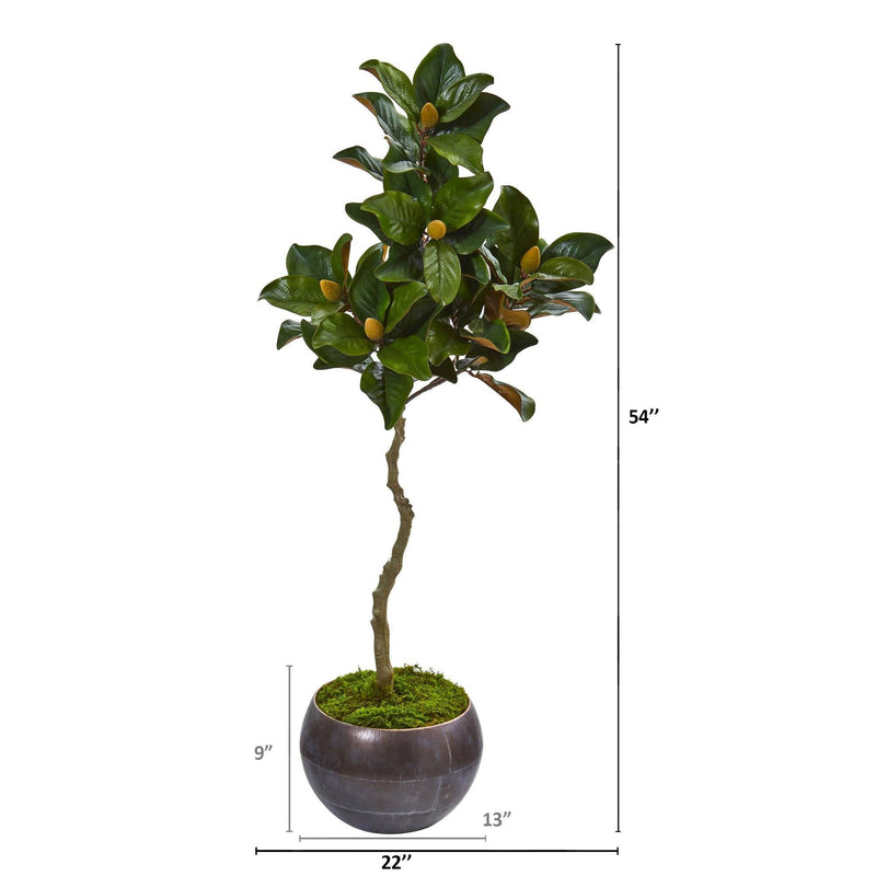 54” Magnolia Artificial Tree in Metal Bowl, photo 2 of 2