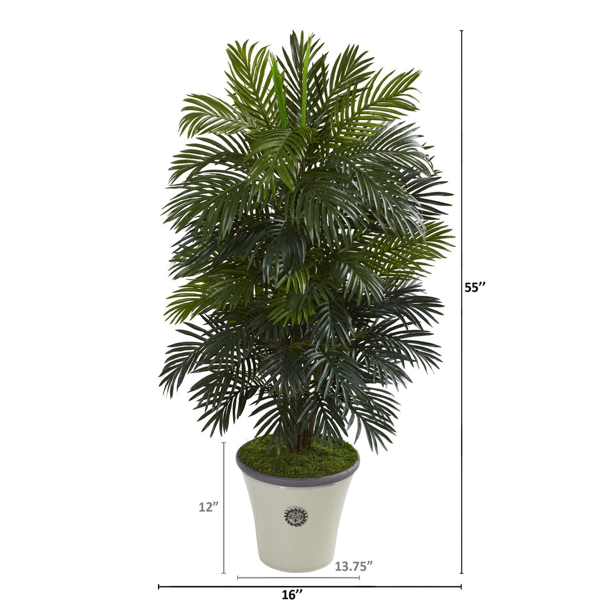 55” Areca Palm Artificial Plant in Decorative Planter, photo 2 of 2