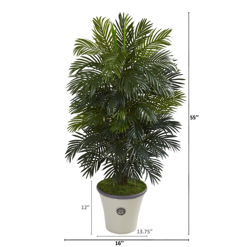55” Areca Palm Artificial Plant in Decorative Planter, photo 2 of 2
