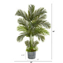 5.5' Areca Palm Artificial Tree in Embossed Black Tin Planter