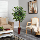 5.5’ Ficus Tree w/Bamboo Planter
