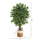5.5’ Palace Ficus Artificial Tree with in Handmade Natural Jute and Cotton Planter