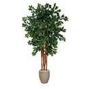 5.5’ Sakaki Artificial Tree with 1470 Bendable Branches in Sand Colored Planter