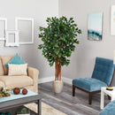 5.5’ Sakaki Artificial Tree with 1470 Bendable Branches in Sand Colored Planter