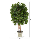 5.5’ Artificial Super Deluxe Ficus Tree in Decorative Planter
