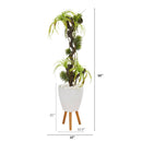 55” Tillandsia Artificial Plant in White Planter with Stand