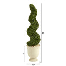 56” Spiral Hazel Leaf Artificial Topiary Tree in Decorative Urn