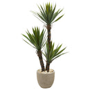 56” Yucca Artificial Tree in Sandstone Planter