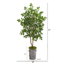 57” Oak Artificial Tree in Vintage Metal Planter