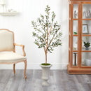 57” Olive Artificial Tree in Sand Colored Urn