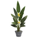 58” Bird of Paradise Artificial Plant in Gray Planter (Real Touch)