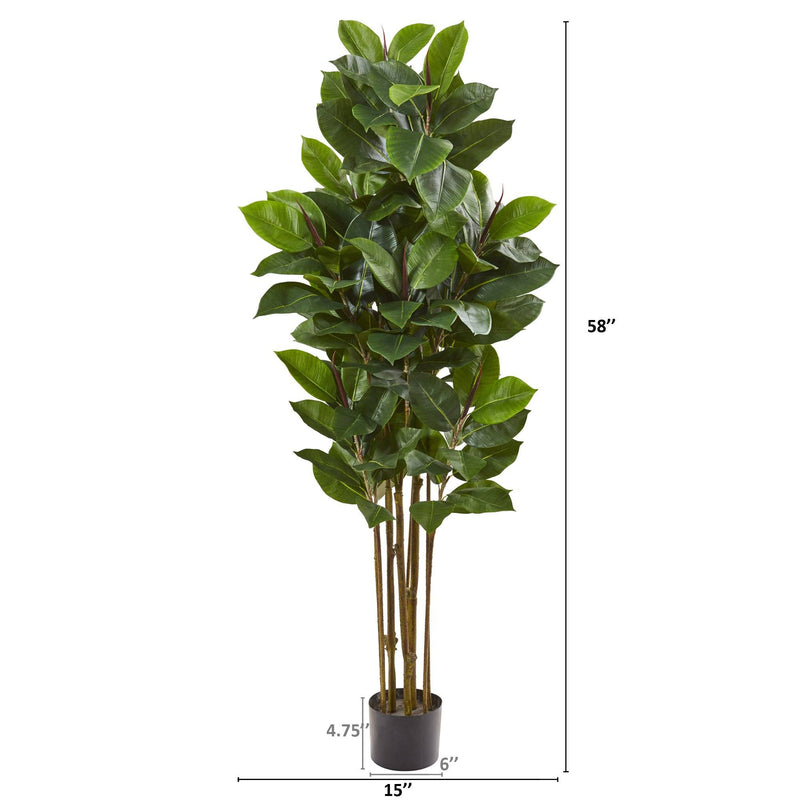 58” Rubber Leaf Artificial Tree, photo 2 of 2