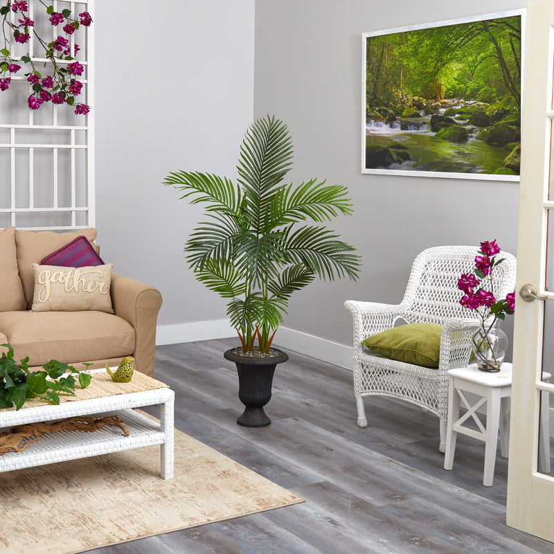 59” Areca Palm Artificial Tree in Charcoal Urn, photo 3 of 4
