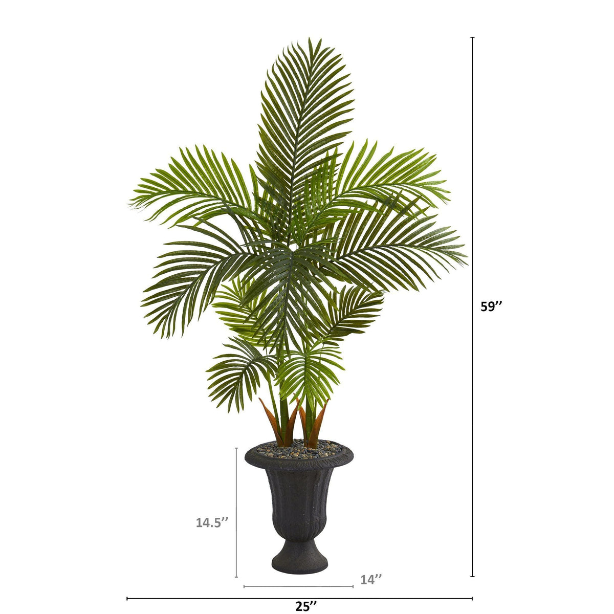 59” Areca Palm Artificial Tree in Charcoal Urn, photo 2 of 4