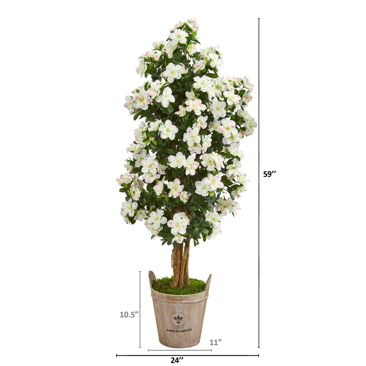 59” Azalea Artificial Tree in Farmhouse Planter, photo 2 of 2