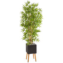 59” Bamboo Artificial Tree in Black Planter with Stand