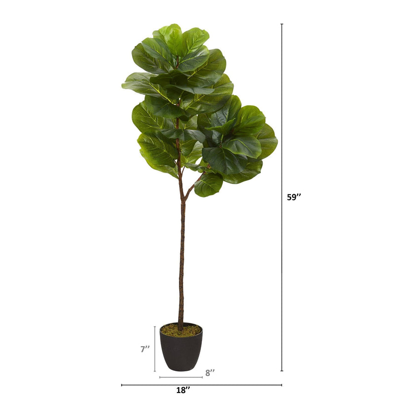 59” Fiddle Leaf Artificial Tree (Real Touch), photo 4 of 4